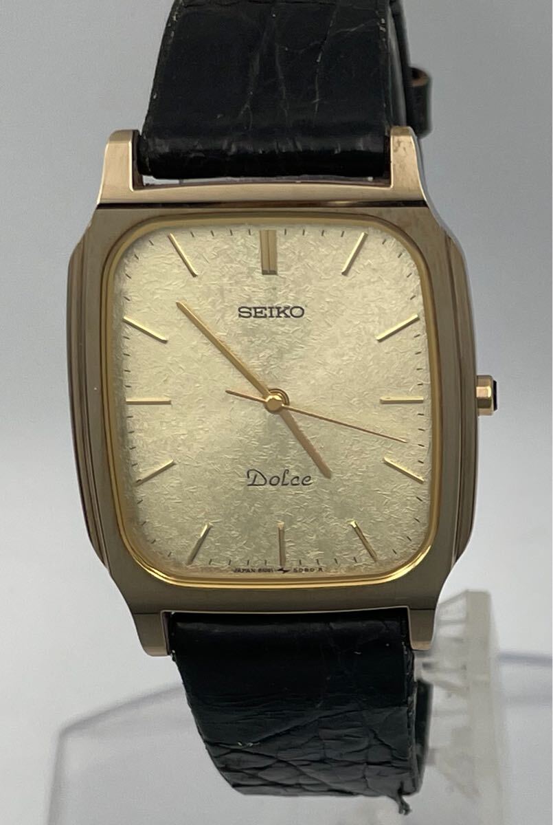KH3581A189 SEIKO セイコー Dolce ドルチェ 腕時計 8N41-5070 ゴールド クォーツ 純正ベルト 不動　現状品