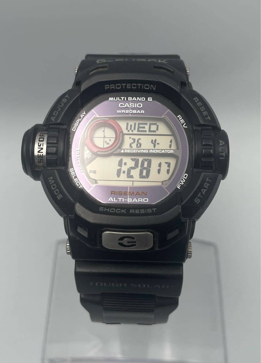 KH3569A176 稼動品 CASIO カシオ G-SHOCK RISEMAN ライズマン 腕時計 GW-9200J-1 電波ソーラー デジタル マルチバンド6 ブラック 現状品