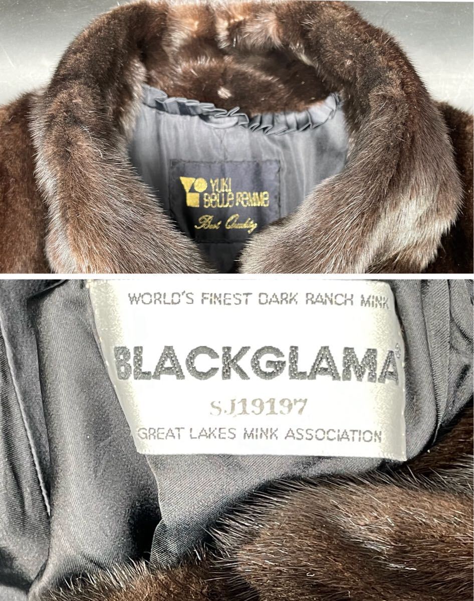 FY353430000A181 BLACKGLAMA ブラックグラマ 毛皮 ミンクファーコート ダークブラウン MINK Fサイズ（フリーサイズ） レディース 現状品