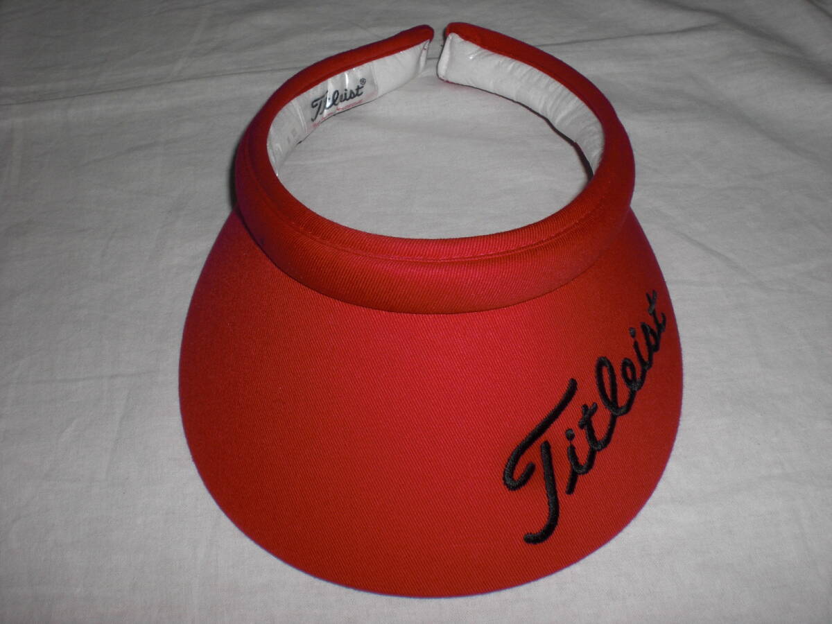 Titleistタイトリスト・レディス 赤 サンバイザー(F) 未使用品
