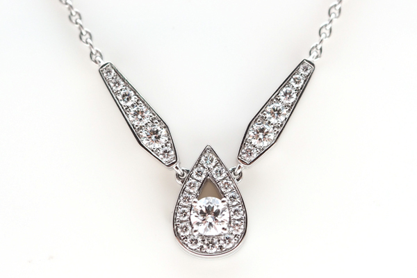 美品◎CHAUMET ショーメ 750WG 18金ホワイトゴールド ジョゼフィーヌ JOSEPHINE ダイヤモンドネックレス ダイヤペンダント K18