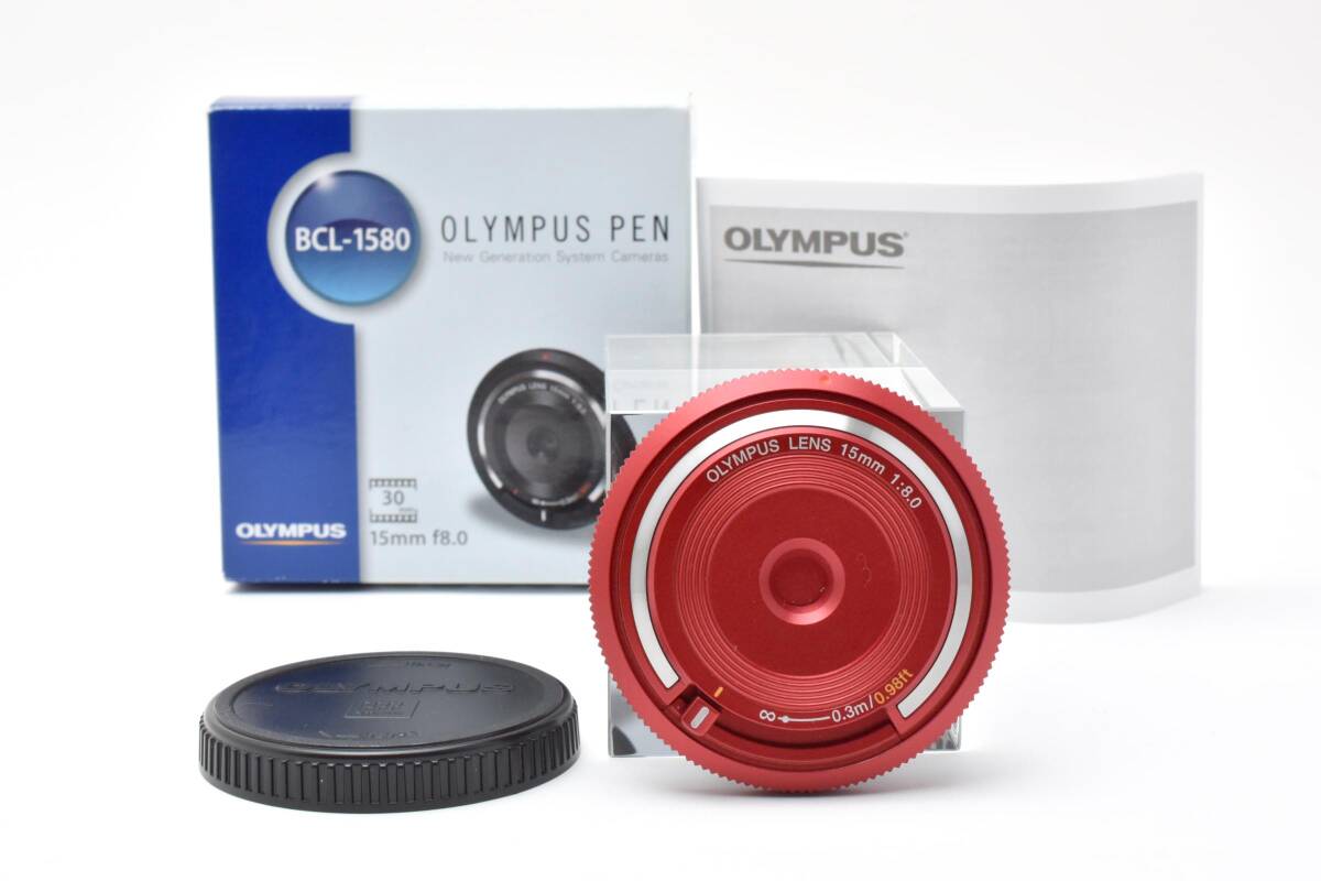 ■ ほぼ新品 ■オリンパス　OLYMPUS PEN BCL-1580 15mm F8.0 (レッド) M0406#A-238