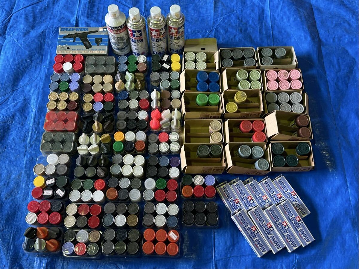 sa876 プラモデルタミヤカラーアクリル塗料　塗料　大量まとめ　トリガーエアーブラシ　新品未使用