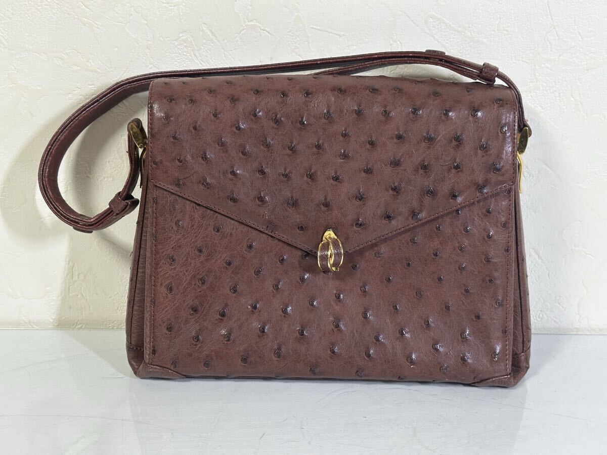 オーストリッチ ハンドバッグ ボルドー ダチョウ革 手提げバッグ TOKYO 手提げ鞄