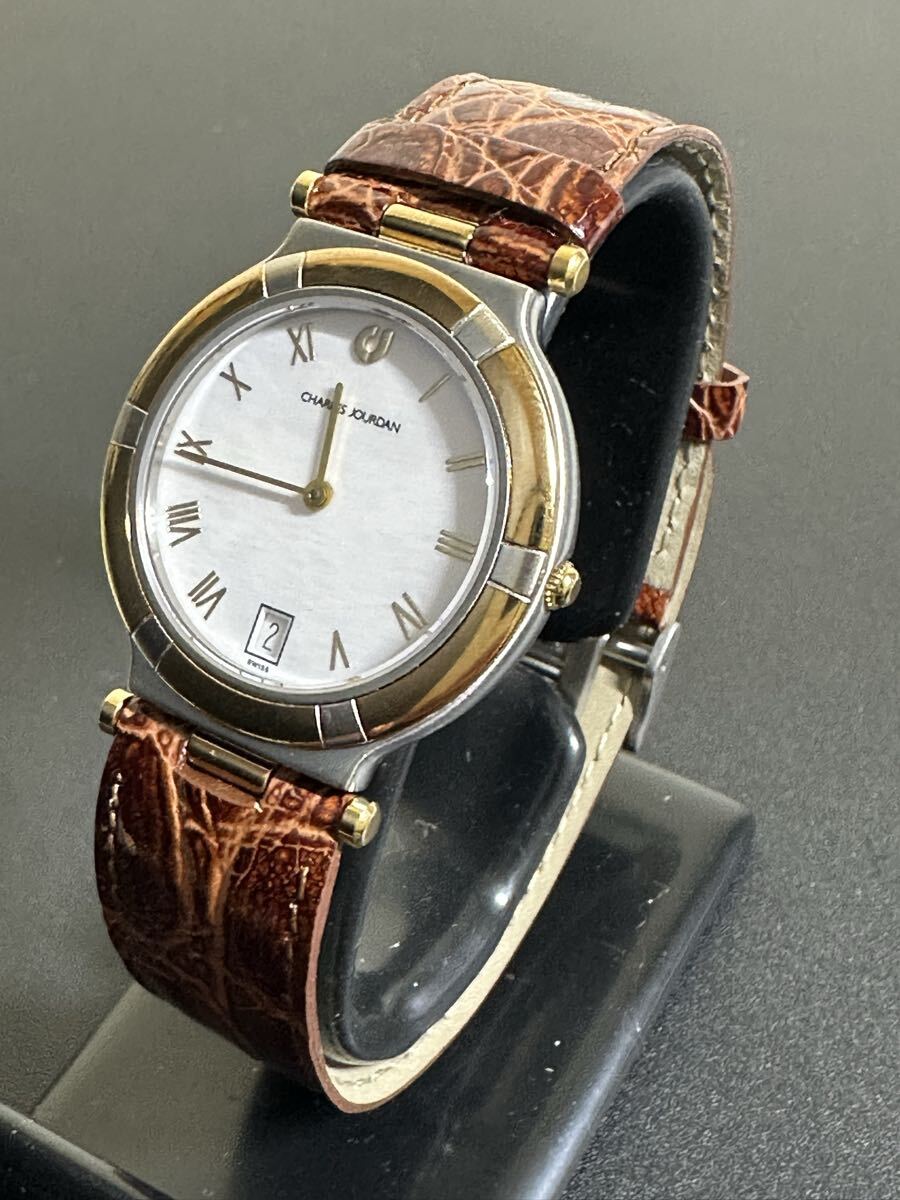 Charles Jourdan シャルル・ジョルダン 50.13 デイト 2針 メンズ用 腕時計 クォーツ 動作未確認 箱付き