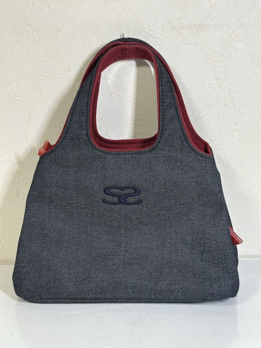 SAVOY サボイ ハンドバッグ デニム(ネイビー系)xレッド 手提げバッグ 手提げ鞄