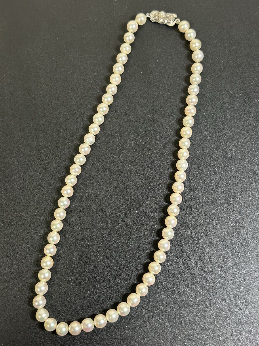 真珠 パール ネックレス 留具silver シルバー 総重量約27g 冠婚葬祭 レディース アクセサリー