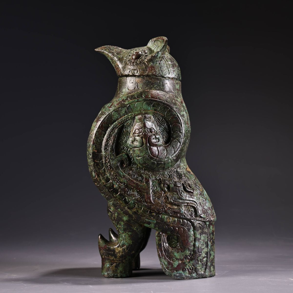 永し 商代時期 青銅器 鳥尊 極細工 古銅彫 置物擺件 古美術品 時代物 古董品 収集 旧家蔵出 中国唐物