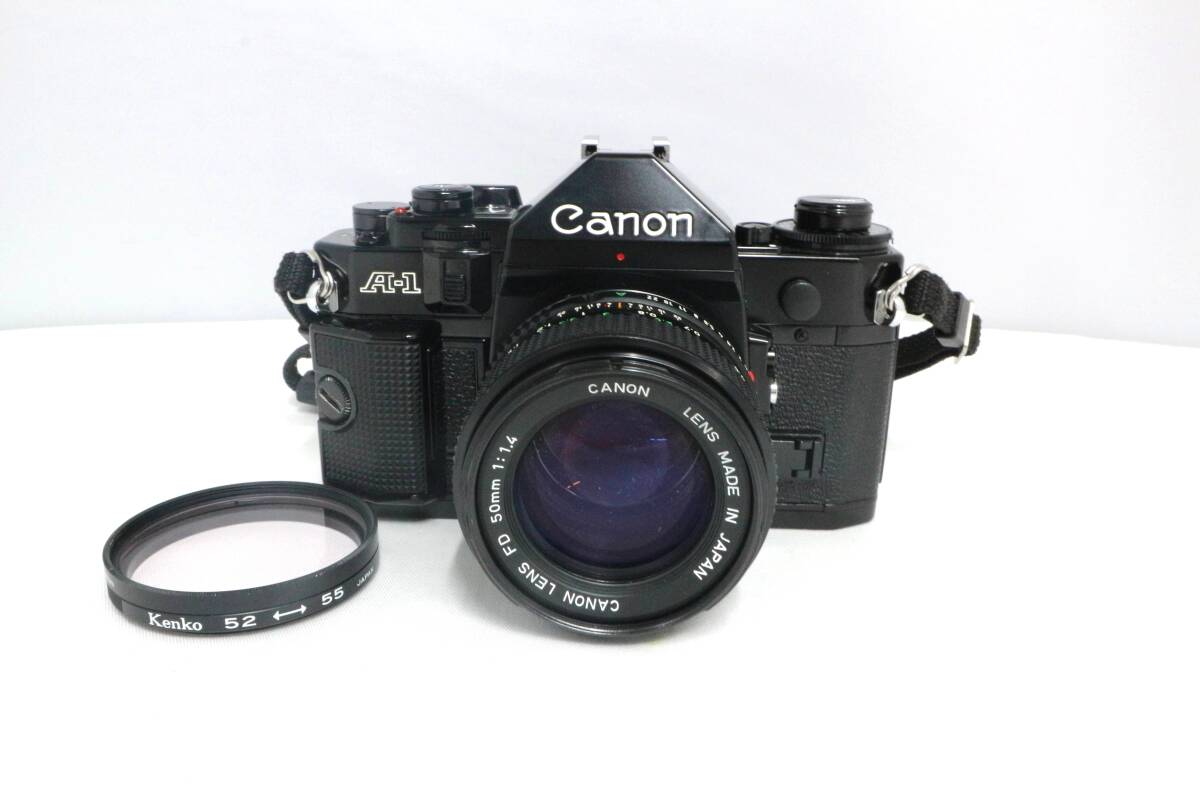 【シャッターOK】Canon A-1 キヤノン FD 50mm F1.4 レンズセット モードAE搭載 名機 一眼レフ フィルムカメラ 動作確認済み 現状品 Y279