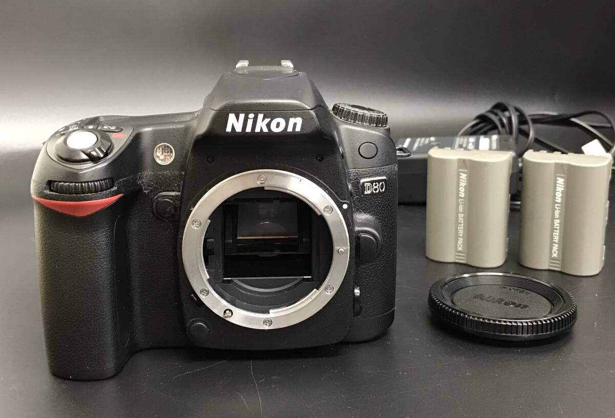 N1346 ニコン Nikon D80 ブラック 黒 (充電器 バッテリー付き) 動作確認済み デジタル一眼 一眼レフカメラ カメラ NIKON 