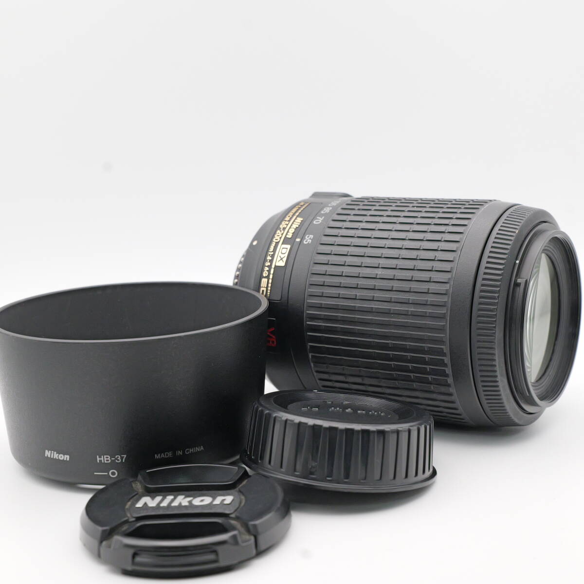 【かめら屋】美品 Nikon ニコン DX AF-S Nikkor 55-200mm F4-5.6 G ED フロントレンズに極薄カビのみ 動作確認済 256