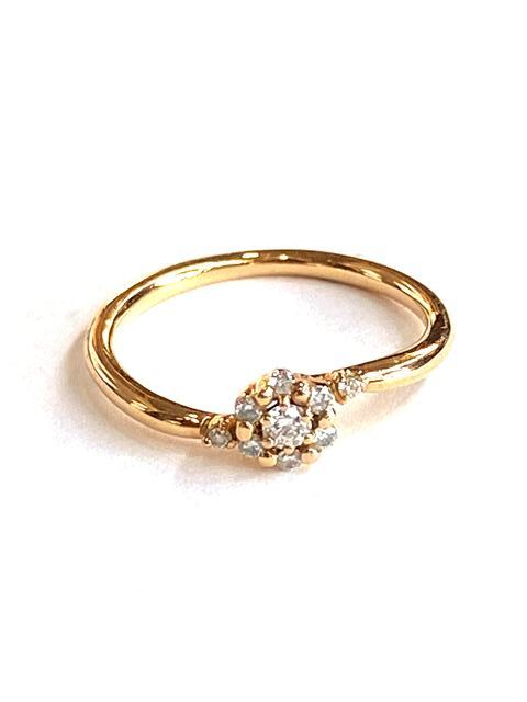【即決/3.5号】 K18 D0.08 ダイヤモンド リング 宝石 ジュエリー ゴールド 指輪 アクセサリー 1.2ｇ