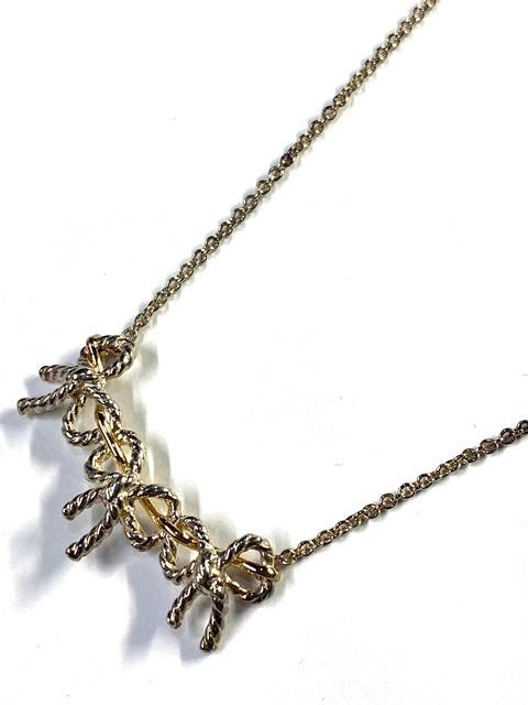 【即決】 TIFFANY＆Co ティファニー K18 SV925 トリプルツイストリボン ネックレス ジュエリー 750 ゴールド シルバー アクセサリー 5.6ｇ