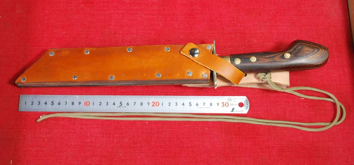 No.260420剣鉈（土佐）用革ケース・牛革3mm使用/仕上り：1.8cm・全長：38cm・鉈の厚さ：4.5mm・幅3.5cm・刃渡り：25cm迄