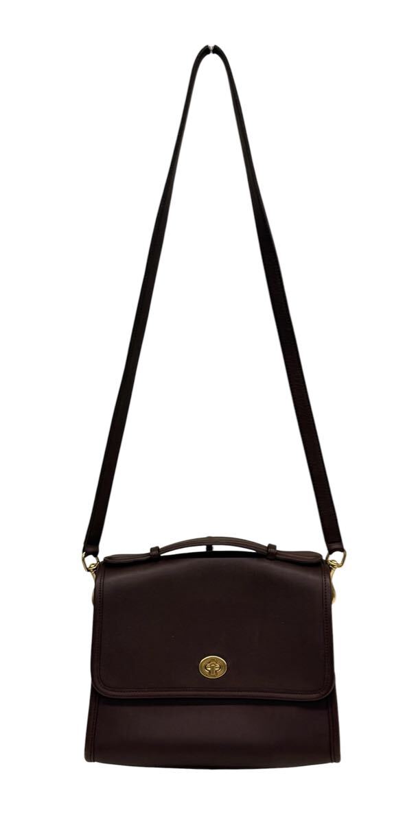 【4/5M】 COACH コーチ オールド オールドコーチ 9870 トルコ製 レザー ショルダーバッグ 2WAY 無地 ブラウン レディース ヴィンテージ