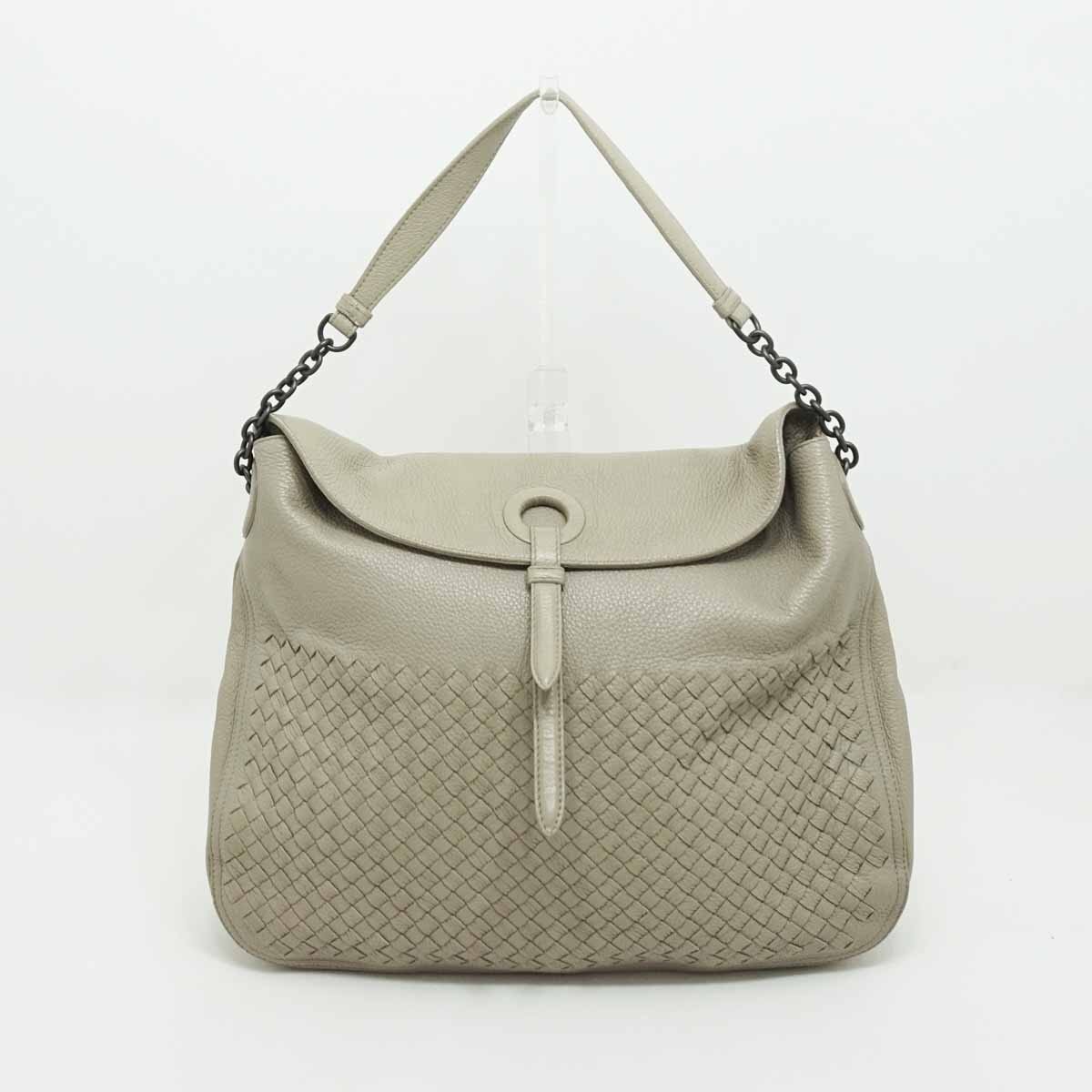 ◇【BOTTEGA VENETA ボッテガ・ヴェネタ】FLAP TOP HOBO イントレチャート チェーンショルダーバッグ