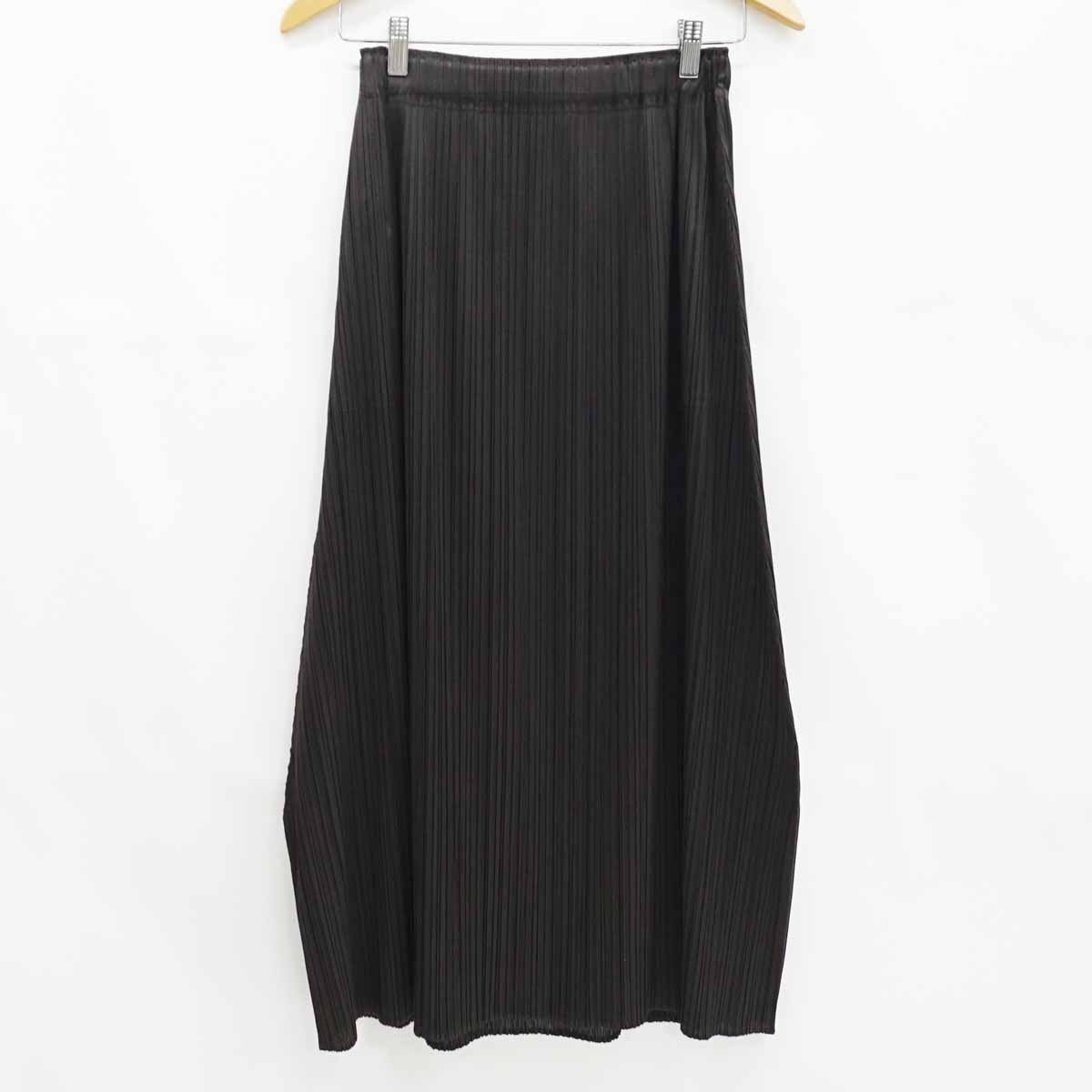 ◇美品【PLEATS PLEASE プリーツプリーズ】プリーツ ロングスカート ダークブラウン 3