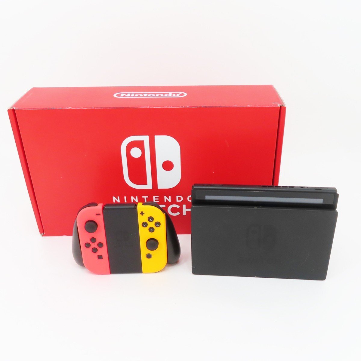 ○【任天堂】Nintendo Switch/ニンテンドースイッチ本体 カスタマイズ HADS-KAYAA ネオンレッド/ネオンオレンジ