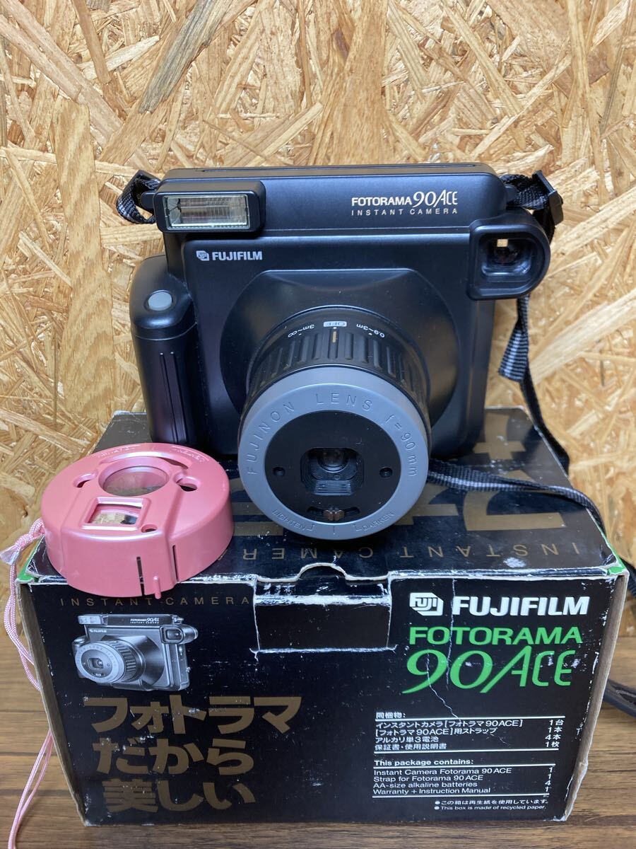 ジャンク FUJIFILM インスタントカメラ FOTORAMA 90ACE ポラロイドカメラ 富士フイルム 動作未確認 箱有