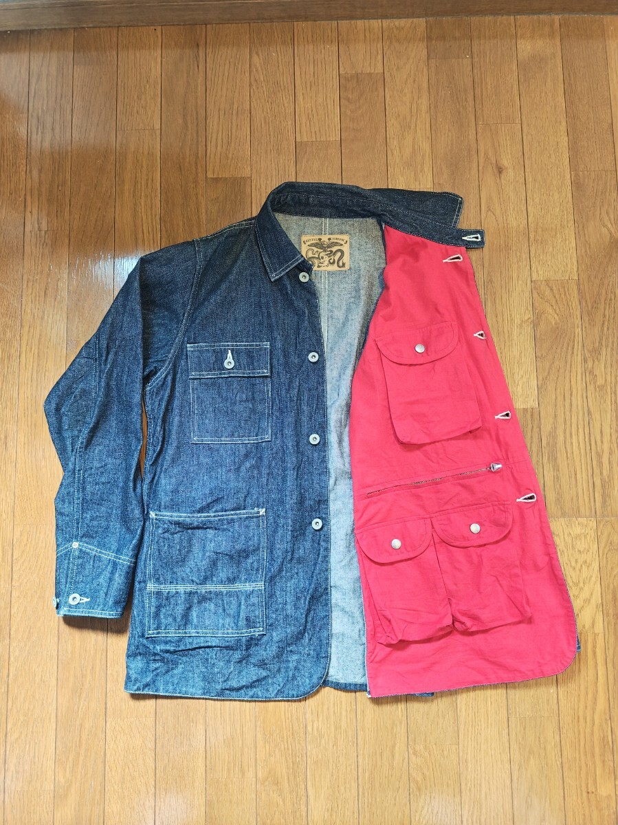 REDTAIL デニム カバーオール M サイズ インディンゴ チンスト フィッシング Fishing coverall VISE レッドテイル ハーレー チョッパー 