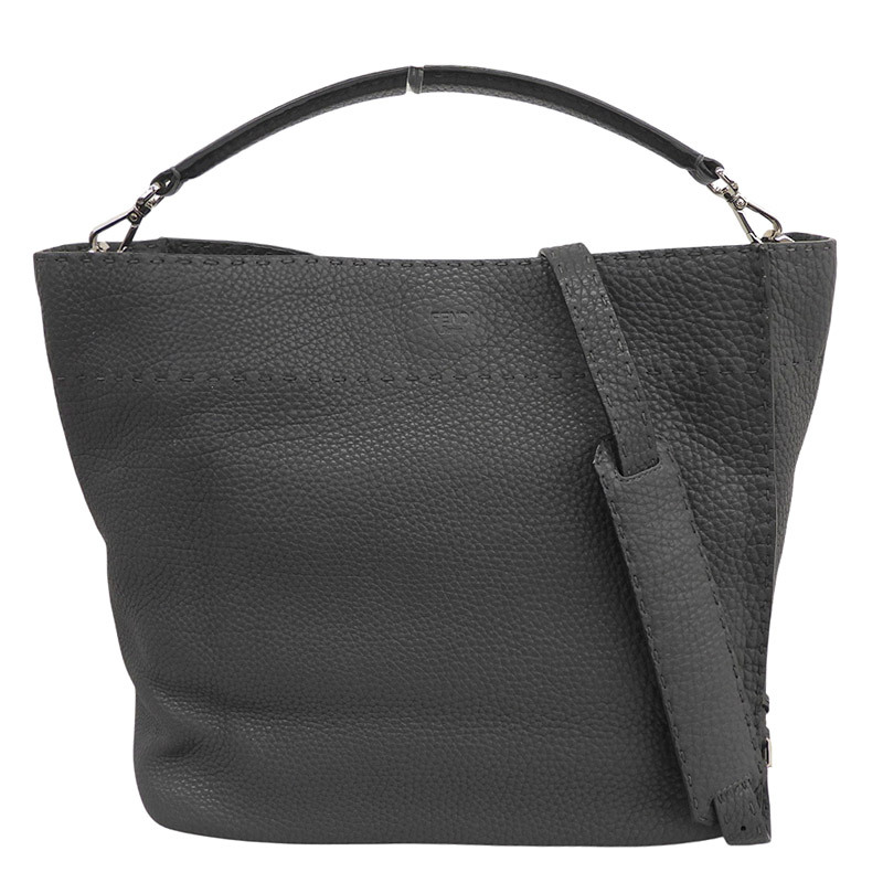 フェンディ FENDI アンナ セレリア 2WAY トートバッグ ショルダーバッグ レザー グレー 中古 新入荷 OB2866