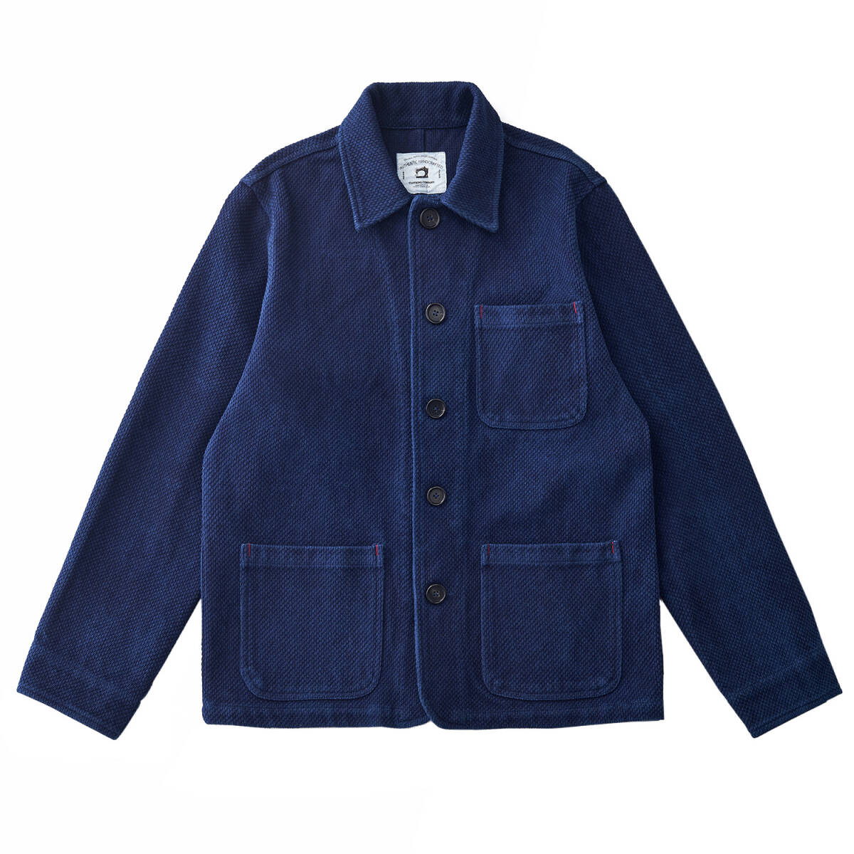 人気品手作り 藍染め 刺し子 カバーオール 17OZ 綿100% ワークジャケット ブレザー sashiko indigo 上品 インディゴ ネイビー S~XL