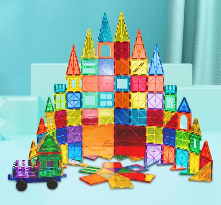 新品【60pcs】マグビルドパネル ブロックおもちゃ積み木マグネットブロック 知育玩具 3Dパズル 立体パズル 構築ブロック形合わせ 指先訓練