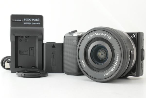 【英語版】シャッターカウント8544回 Sony Nex-5 Black 16-50mm 3.5-5.6 ソニー ミラーレス一眼レフカメラ ブラック ボディ (EF-TN-JP2034)
