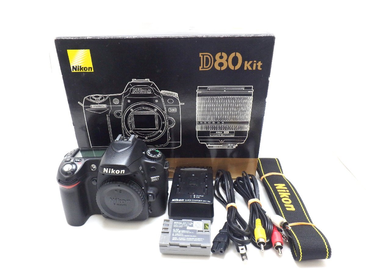 1円★ハローカメラ★ 1064 ニコン Nikon D80 ボディ B.2125673 1020万画素 動作品 付属品セット 即決あり