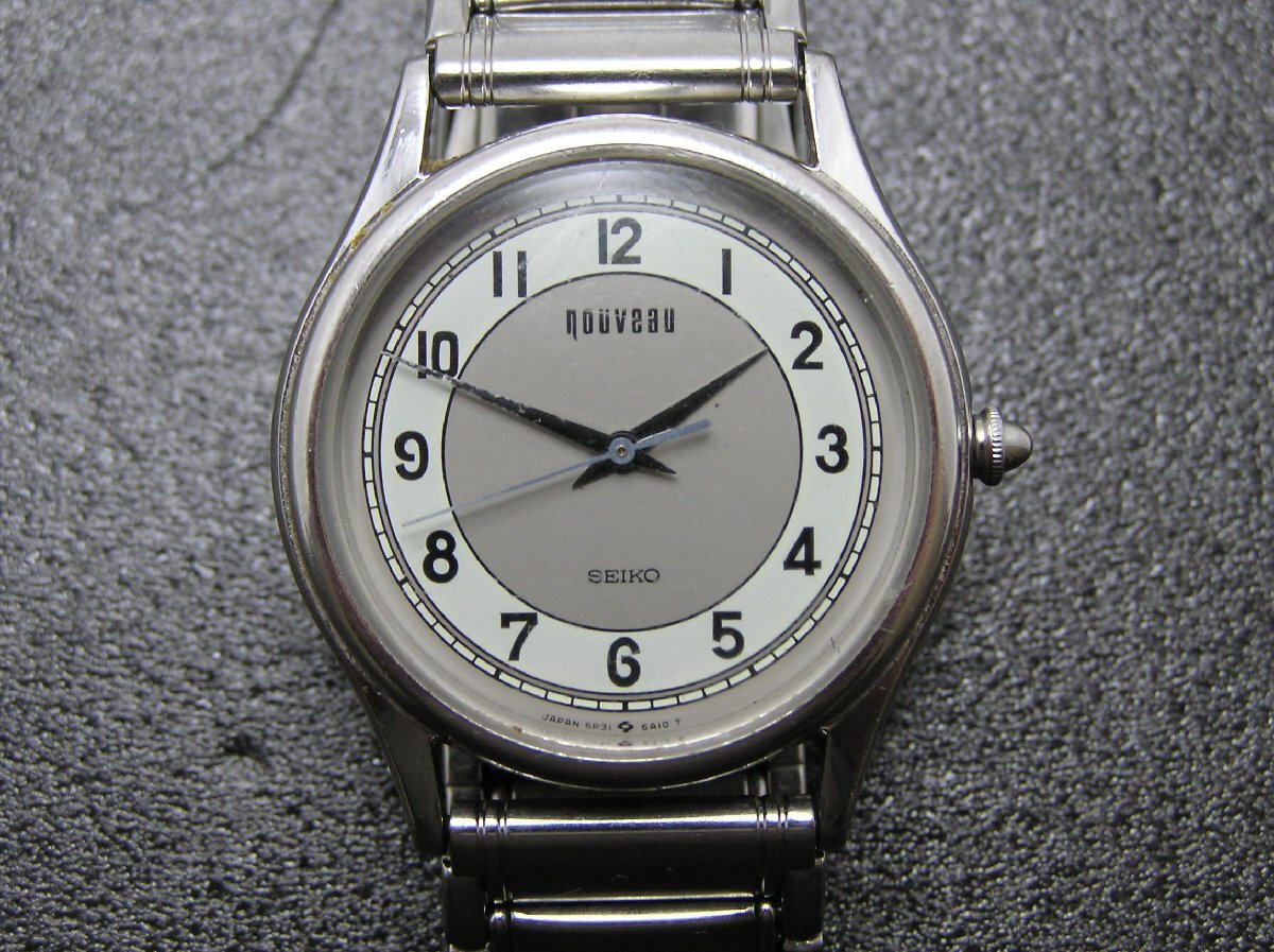 1円★ハローカメラ★1246 セイコー SEIKO ヌーヴォ Nouveau クォーツ 腕時計 ジャンク 要修理 5P31-6A10