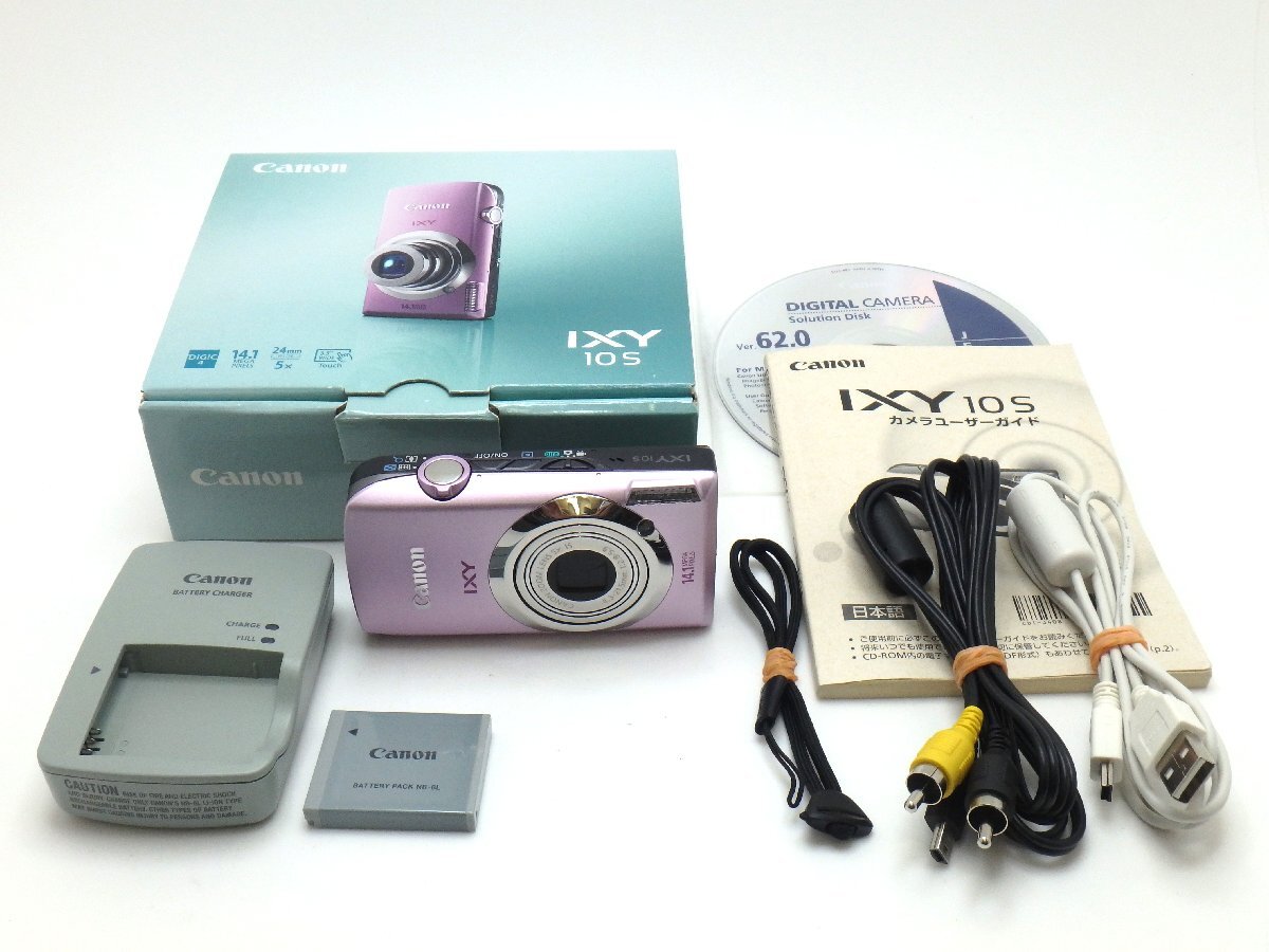 1円★ハローカメラ★ 1060 キャノン Canon IXY 10S ピンク B.051054011057 約1410万画素 動作品 付属品セット 即決あり