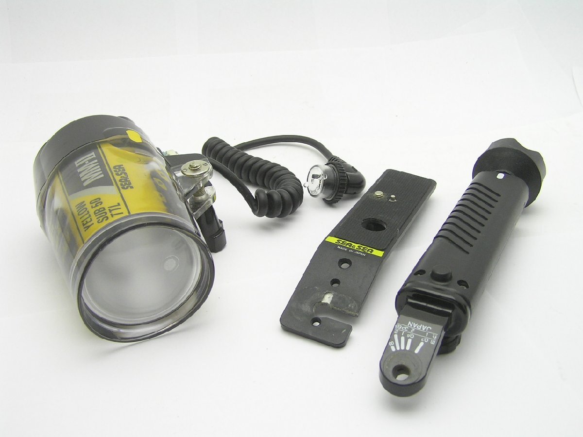 1円スタート★ハローカメラ★1319 SEA&SEA YELLOW SUB 50 TTL MM-II 発光 確認 動作品 現状 即決有り★★