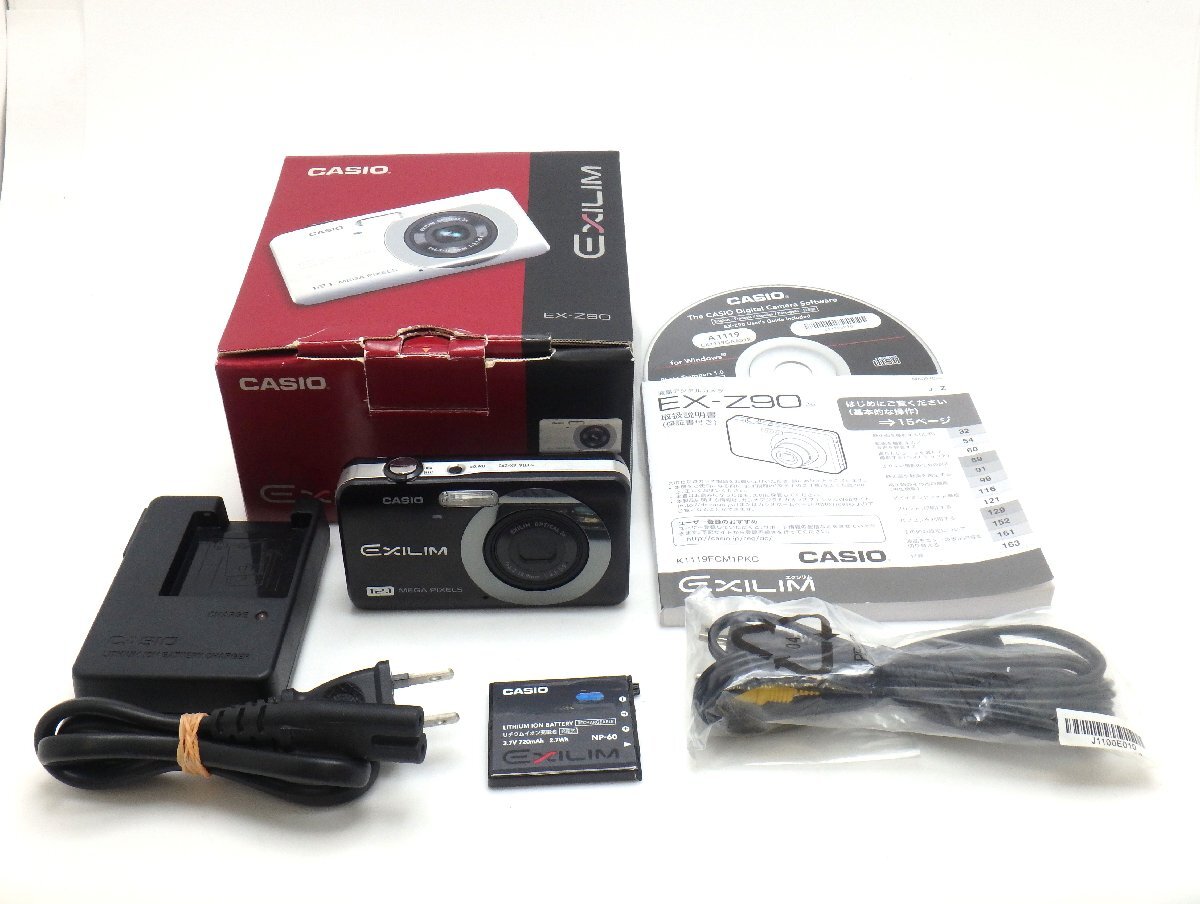 ★1円★ハローカメラ★ 1062 カシオ CASIO EXILIM EX-Z90 B.11316956B 1210万画素 動作品 付属品セット 即決あり