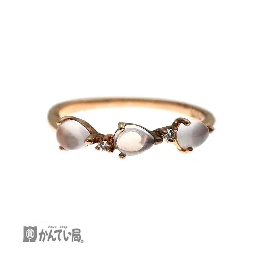 4℃ ヨンドシー リング SILVER刻印 レディース アクセサリー シルバーリング 約10号 可愛い ピンクゴールド系 サクラコレクション 桜
