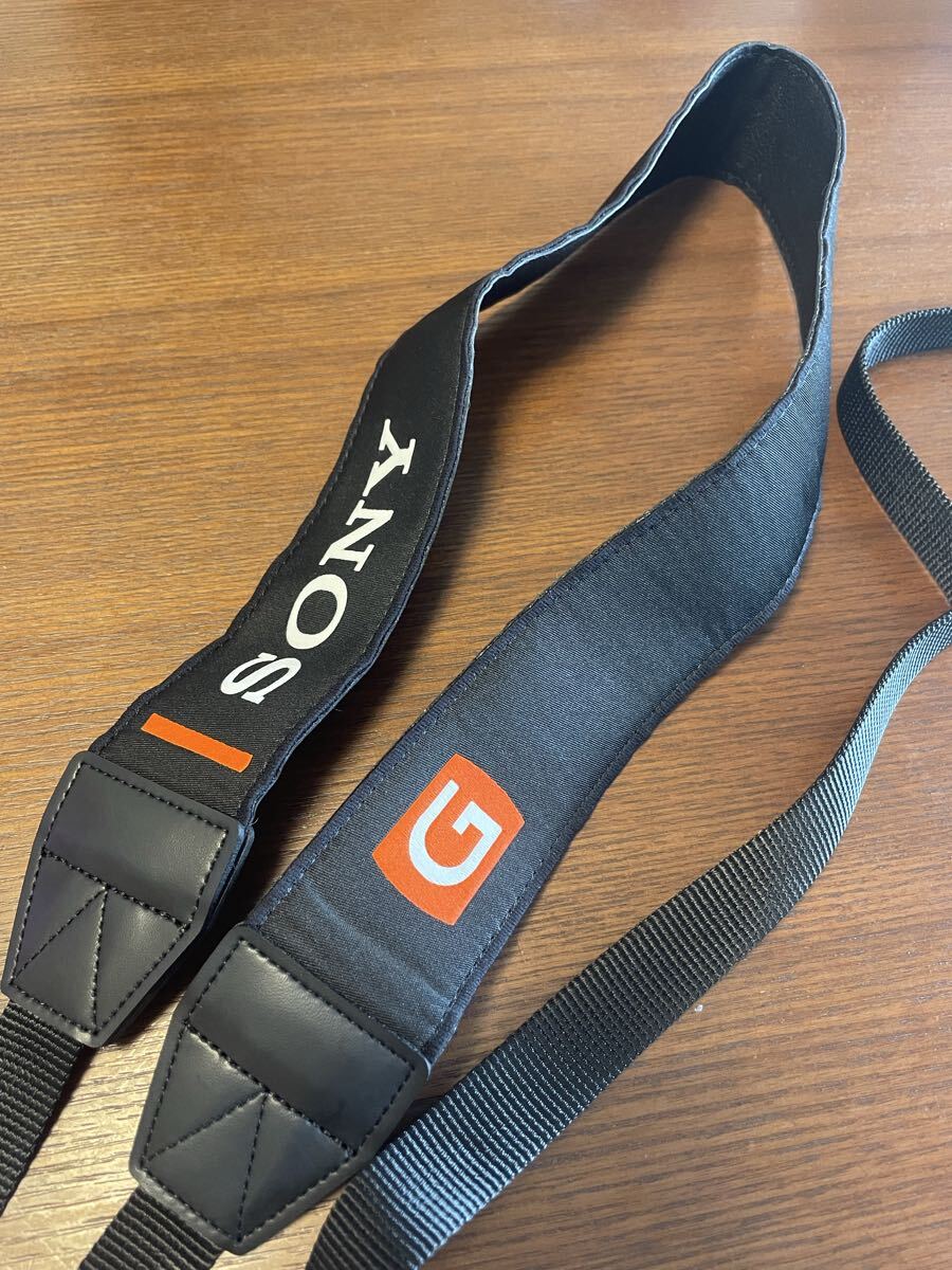 SONY G ソニー ストラップ レンズ用 未使用品 ストラップ幅45mm ヒモ幅20mm 純正 刺繍文字 ブラック