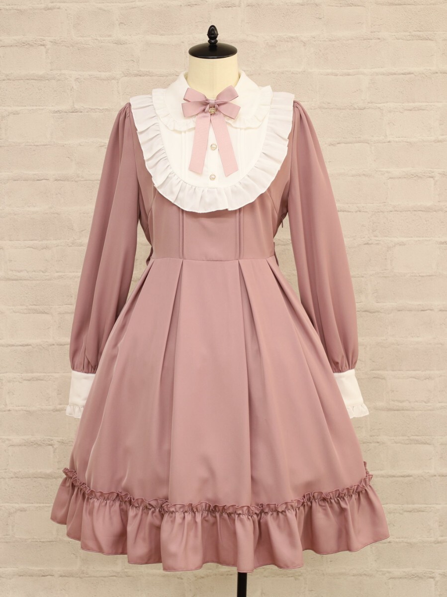 新品タグ付き Amaval アマベル Classical Lady ミドル丈ワンピース ピンク