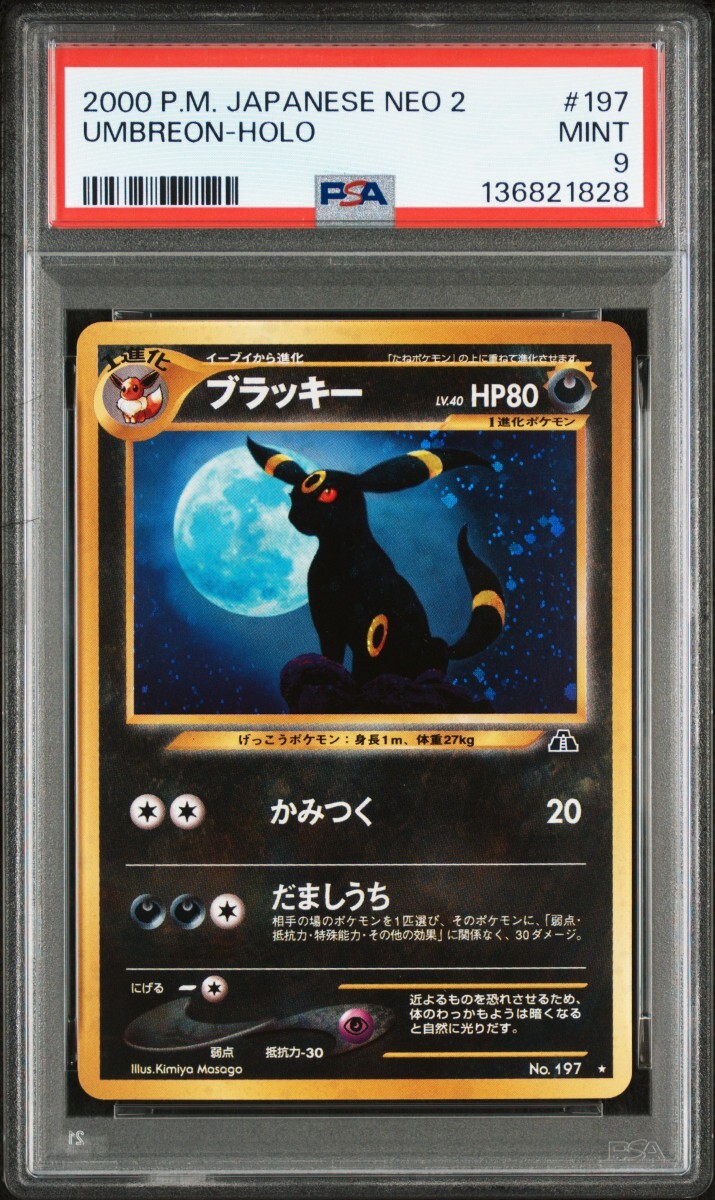 PSA 9 ポケモンカードゲーム　ブラッキー　遺跡をこえて…　旧裏面　旧裏