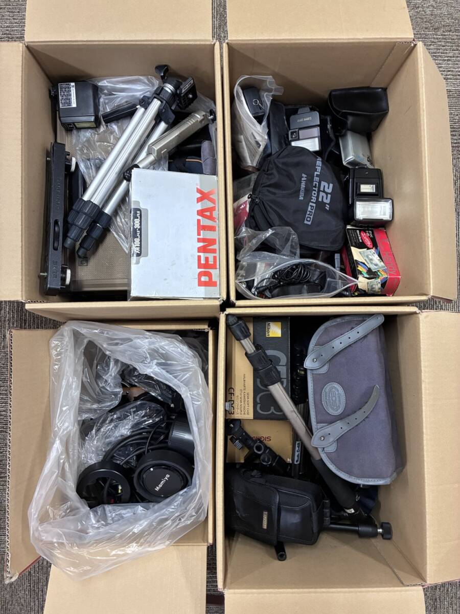 ジャンク まとめて 大量 色々 たくさん フィルムカメラ 三脚 ストロボ #J260403-1(4個口)