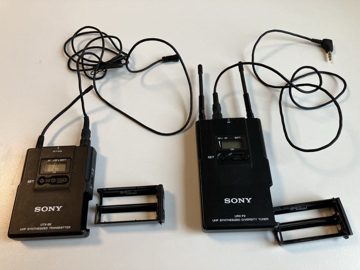 SONY UWPシリーズ ワイヤレスマイクセット URX-P2 / UTX-B2 ソニー 送信機・受信機 【中古動作品】