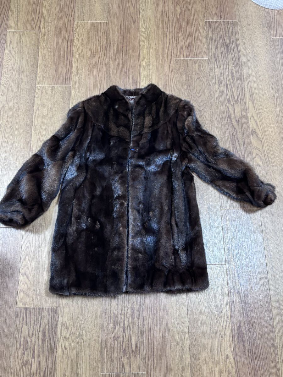 【AT-61】 毛皮　ミンク　八分コート　Y.Vison　15号　極美品　現状品