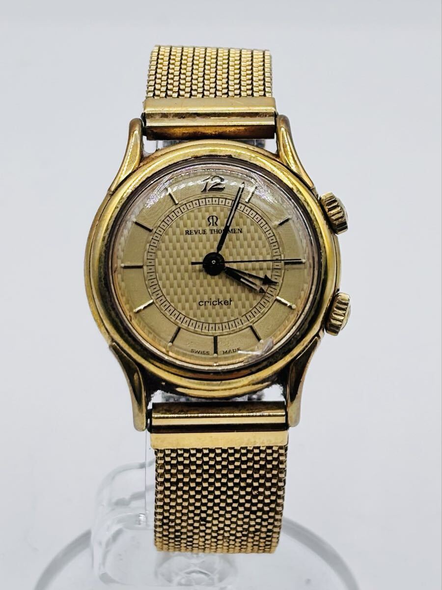 【AT-58】 レビュートーメン　腕時計　REVUETHOMMEN　7922001　クリケット　手巻き　稼働品　リューズ動作確認済　社外ベルト　現状品