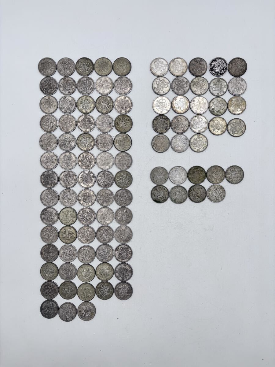 【AT-48】100円銀貨　おまとめ100枚　稲穂　鳳凰　東京オリンピック　日本　百円　硬貨　銀貨　古銭　総重量0.48㎏　現状品