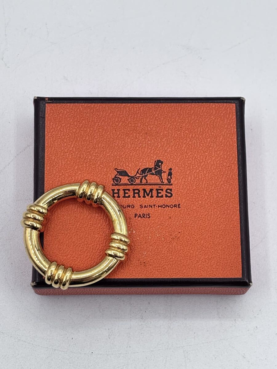 【AG-10】 HERMES　スカーフリング　エルメス　ブーエ　スカーフ留め　ゴールドカラー　ゴールド　現状品