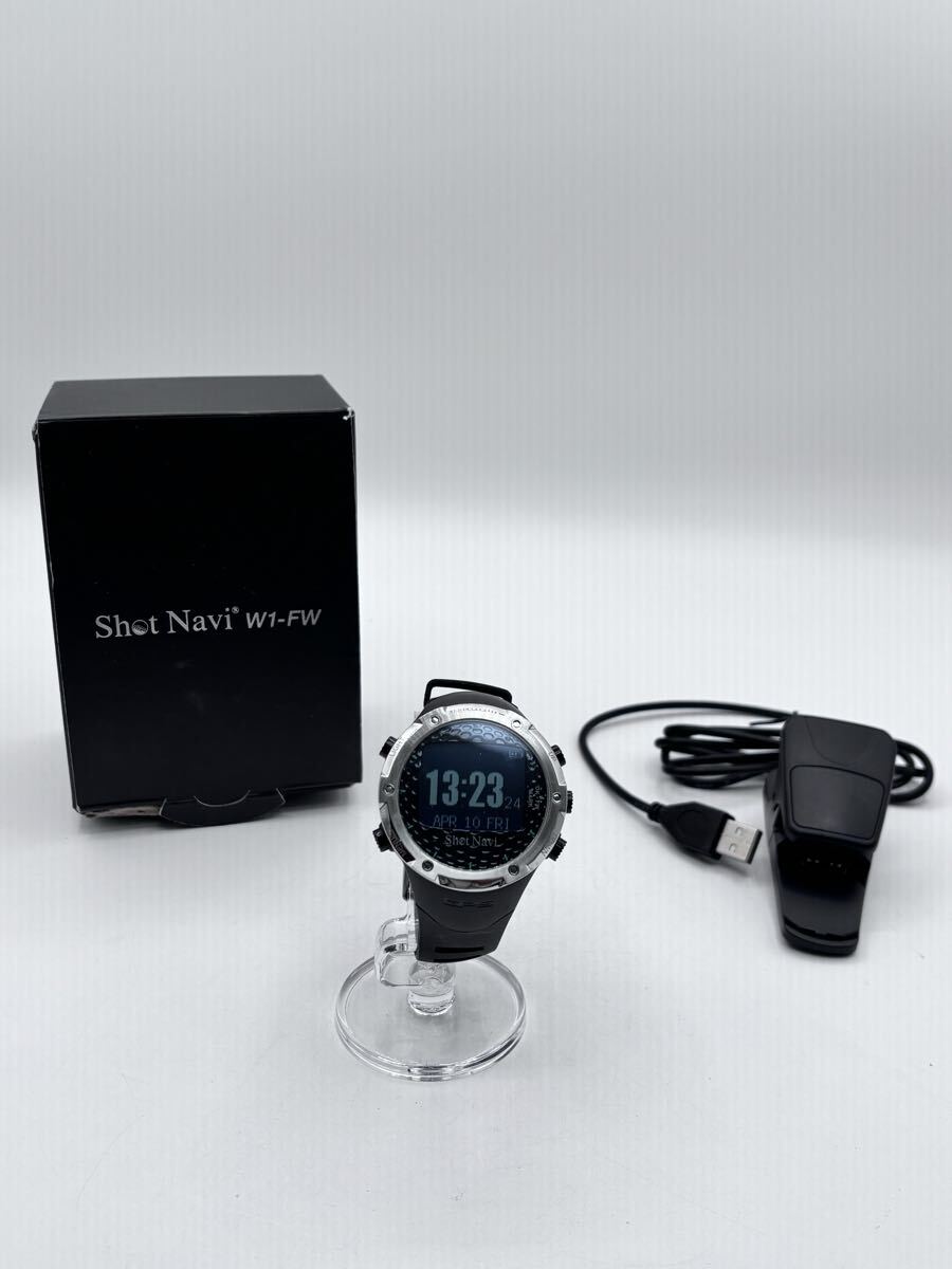 【AT-13】 Shot Navi　W1-FW　ゴルフナビ　ショットナビ　ゴルフウォッチ　GPS　ゴルフ　充電器付き　ブラック　稼働品　現状品