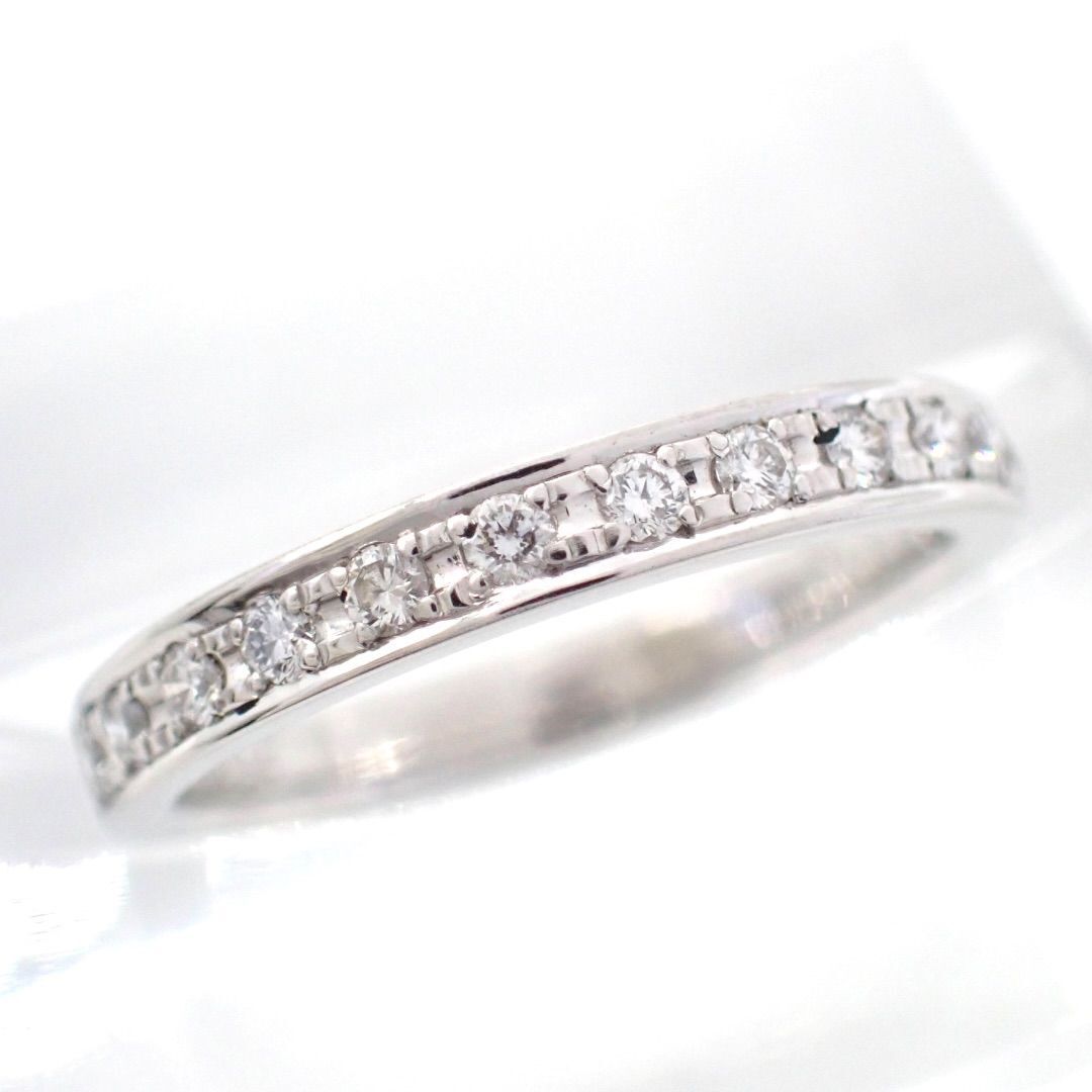 新品仕上げ済 田崎真珠 タサキ TASAKI 5号 ハーフエタニティ ハーフサークル 0.14ct ダイヤモンド ダイヤ リング Pt950 指輪 プラチナ 4888