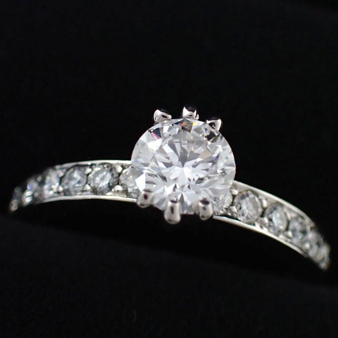 新品仕上げ済 Tiffany & Co. ティファニー 0.59ct ソリティア ダイヤモンド ダイヤ リング プラチナ IRID.PLAT 9.5号 指輪 ソリテール 4788