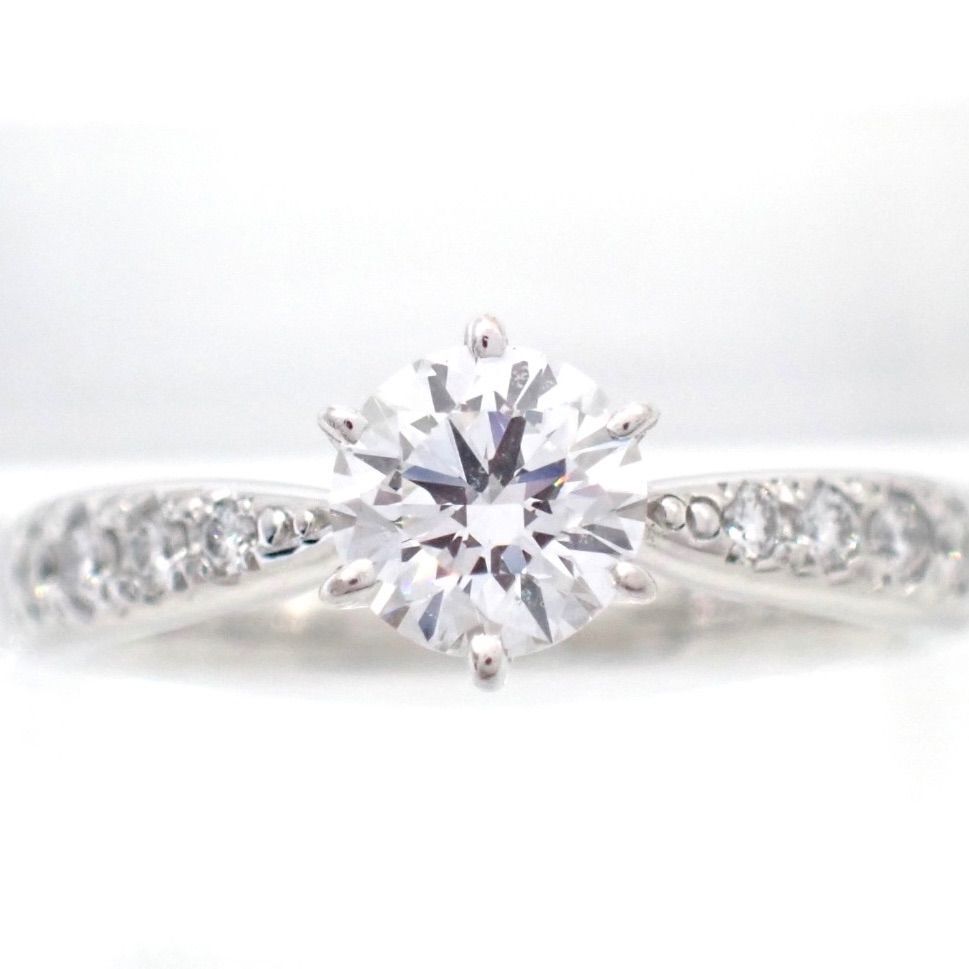 仕上げ済 田崎真珠 タサキ TASAKI 0.61ct (0.51ct 0.10ct) ダイヤモンド ダイヤ ソリティア リング Pt950 6.5号 F-2120 ピアチェーレ 4787