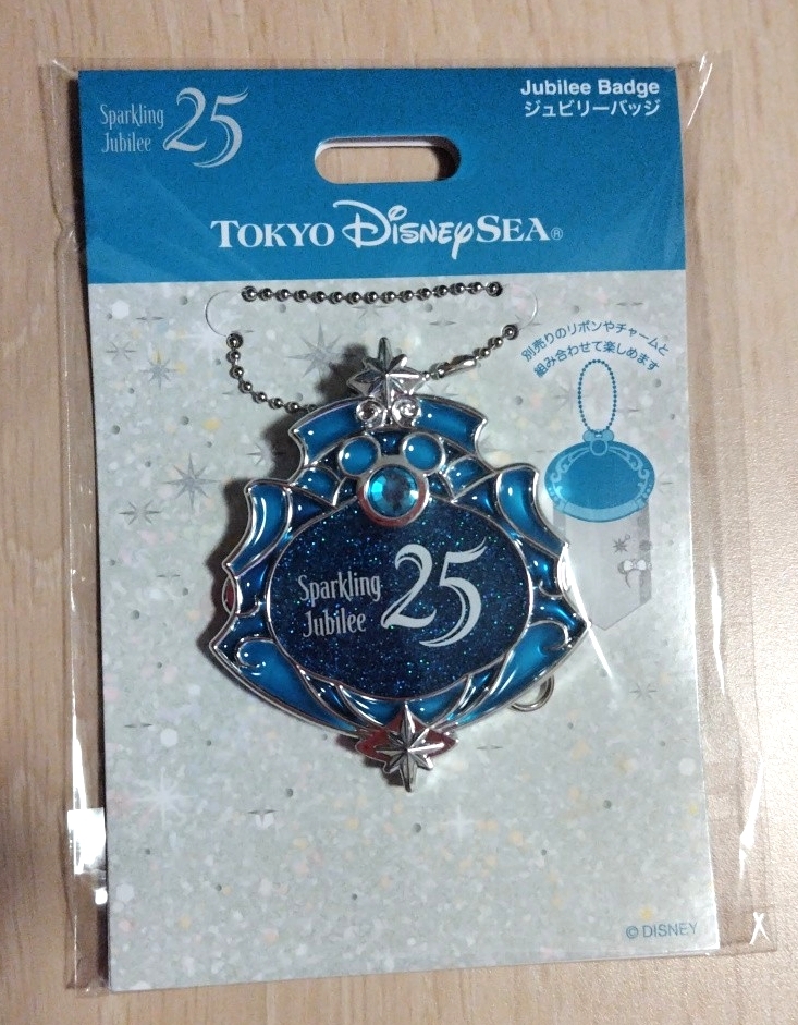 ★新品★ディズニーランド　ディズニーシー　ディズニー スパークリングジュビリー　ジュビリーバッジ　バッジ　ジュビリーブルー　25周年