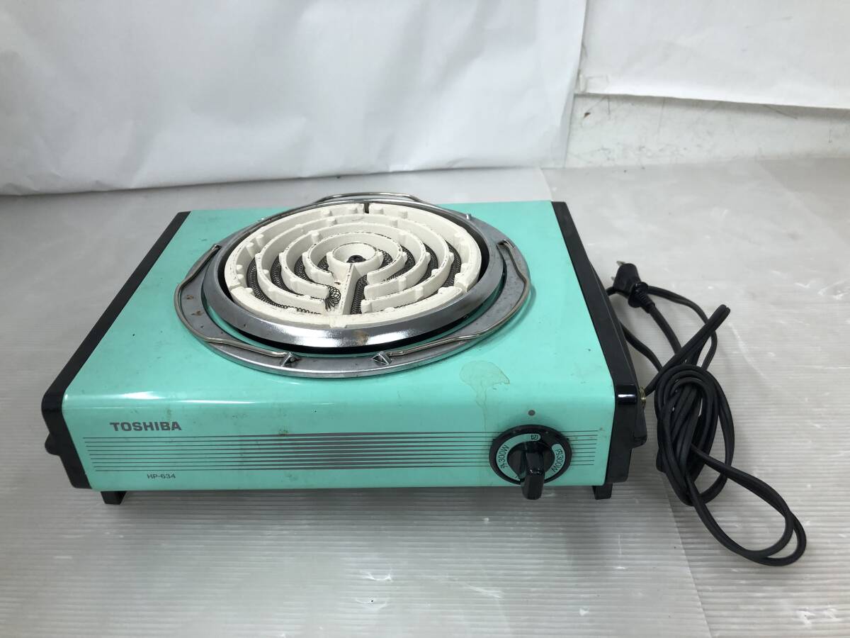 ◆◇1円～/湘/電子コンロ/東芝/HP-634/通電OK/93年製/GREEN/4.10-119◇◆