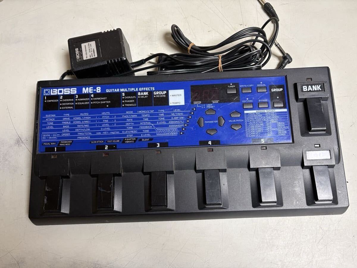 A886/BOSS ボーズ ME-8 フロアマルチエフェクター BRC-100 ACアダプター付き　ジャンク品